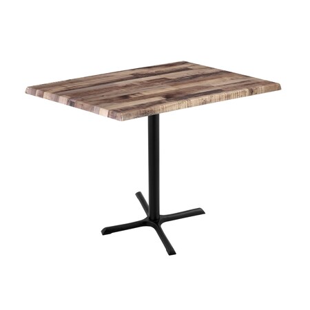 Holland Bar Stool Co 42" Tall OD211 Black Table Base 30" x 30" Foot 30" x 48" Rustic Top by the HollBar Stool Co. OD211-3042BWOD3048Rustic